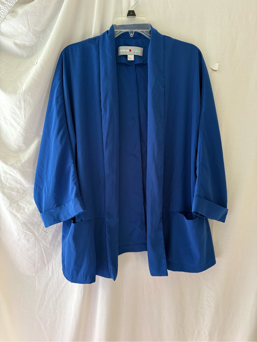 Avenue Electric Blue Open-Front Relaxed Blazer